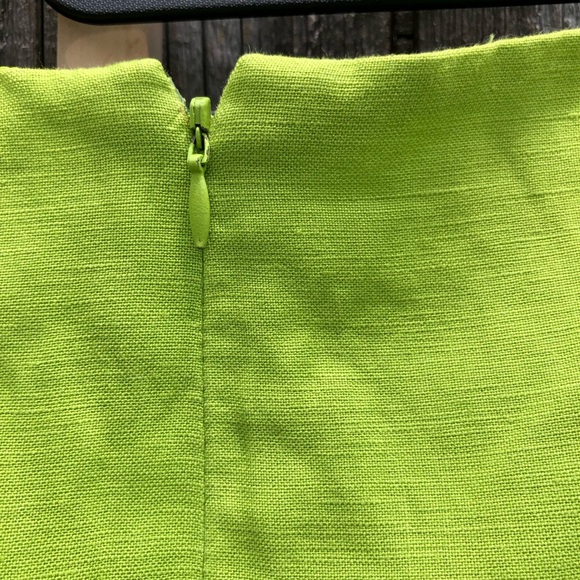 Green Linen Blend Dress Frill Hem 6 - Picture 5 of 10